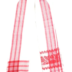 Assamese Traditional Handmade Gamosa | Gamusa for Bihu | Traditional Cotton Towel – Lightweight,Multi-Purpose Soft Absorbent Towel for Yoga, Gym, Travel, and Sports