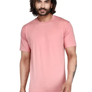 T-Shirt for Men | Light Pink | 100% Cotton Blend | Lamaman India